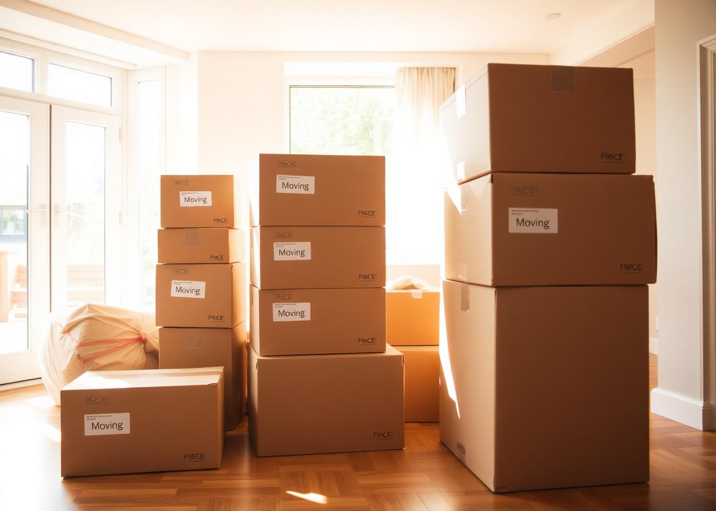 Carefully labelled boxes inside a Hampshire family home
